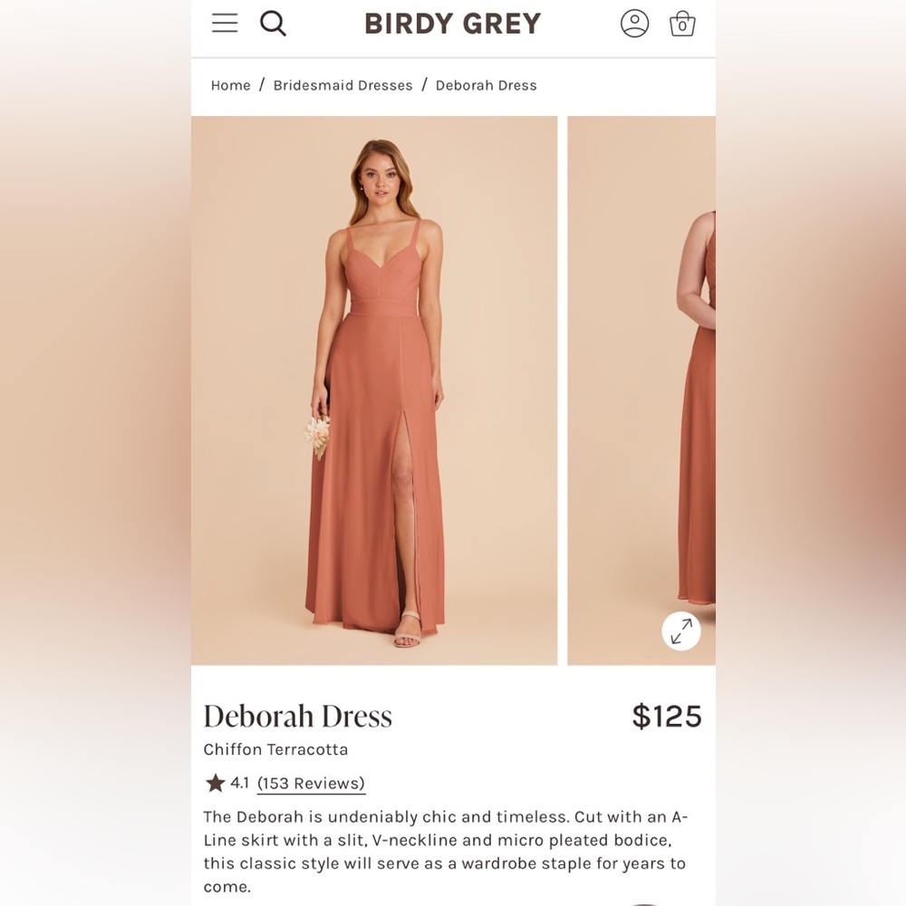 Birdie Grey Bridesmaid Dress Deborah Chiffon Dress - Terracotta XL